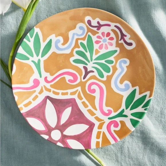 NWT Anthropologie Set of THREE Printed Melamine Dinner Plates - Picture 5 of 9